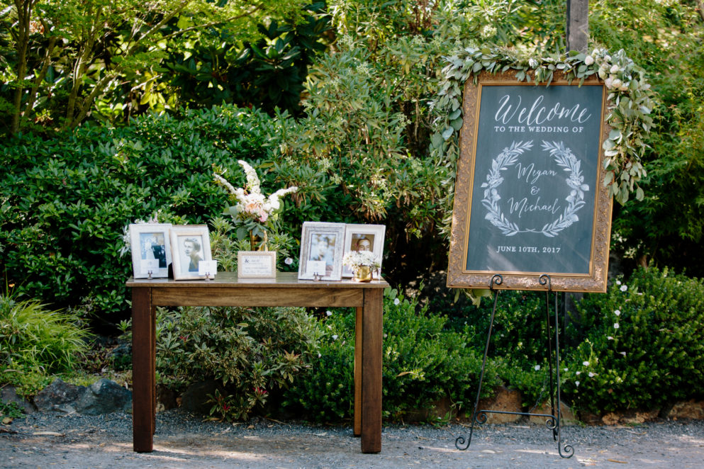 Custom signage for a wedding at Arista Winery.