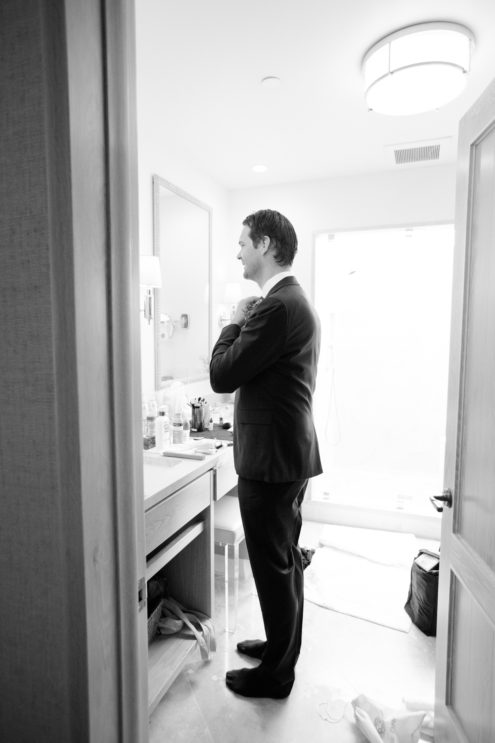 Groom getting ready for his Auberge du Soleil elopement