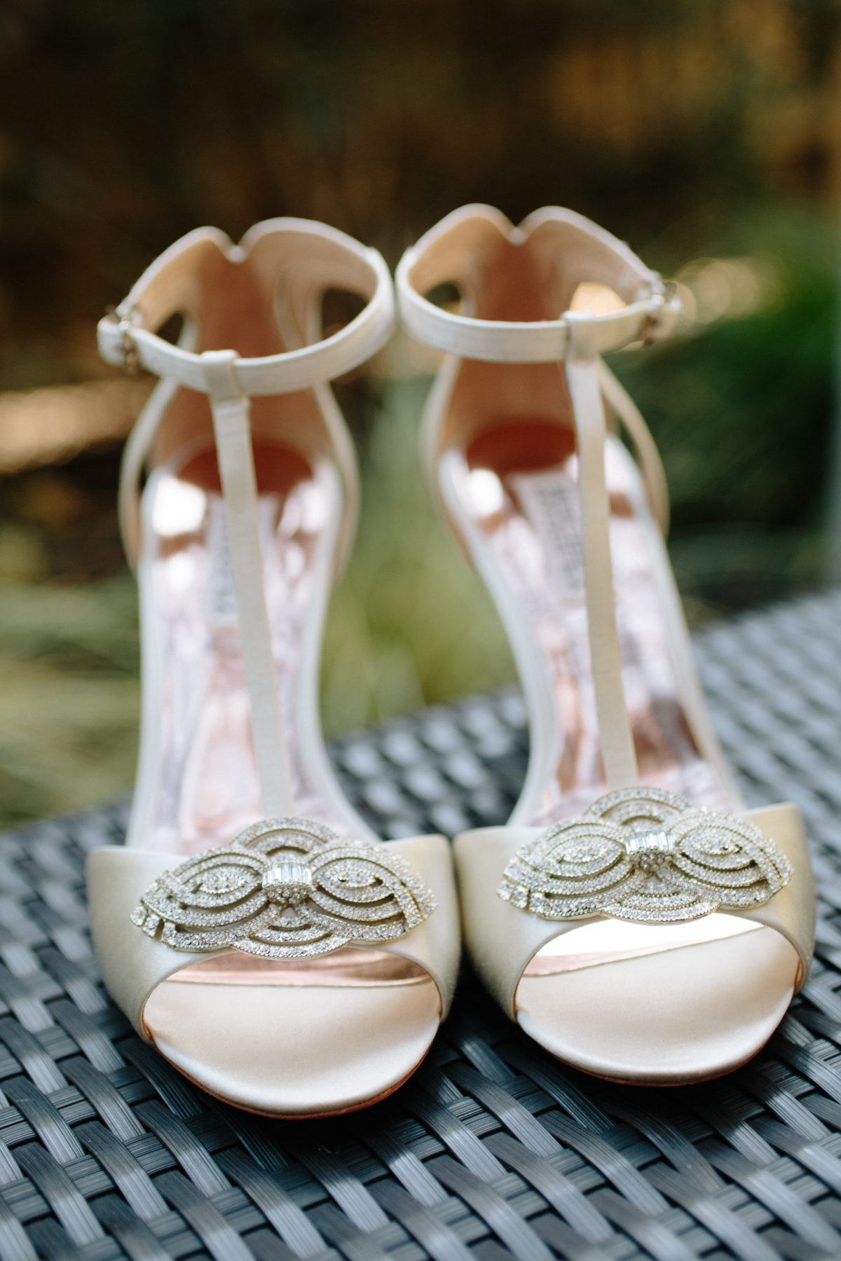 Jewelled bridal shoes for a Solage Wedding