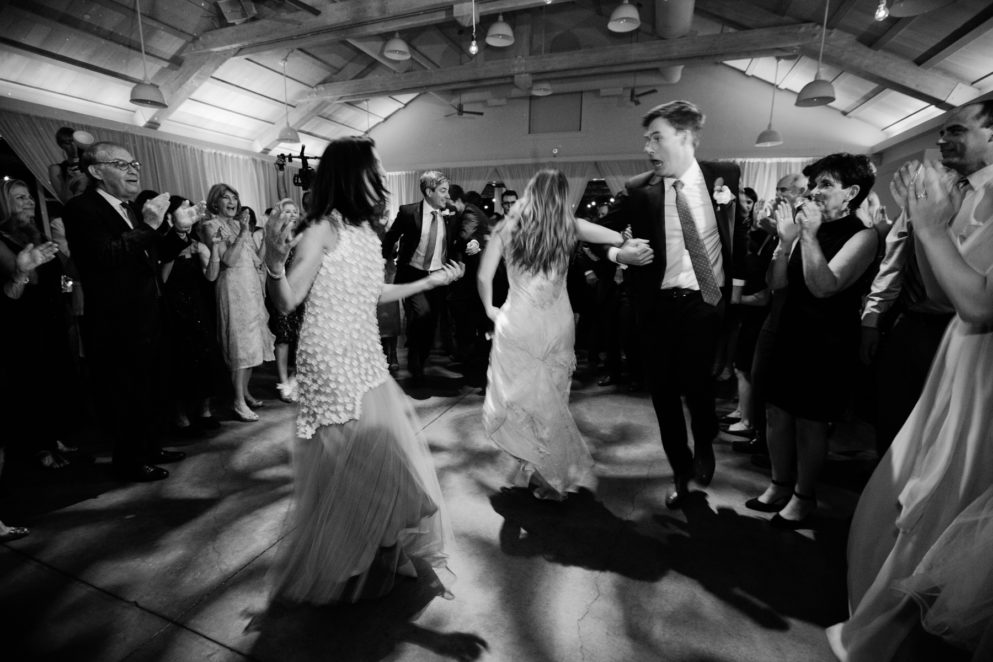 Dancing the hora at this Solage wedding reception.