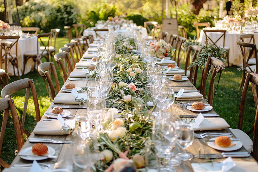 table setting at beltane ranch wedding by michelle walker photography