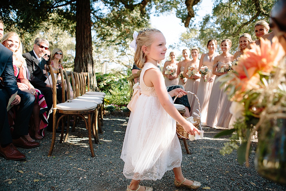 Flower girl at Beltane Ranch wedding by Michelle walker photography
