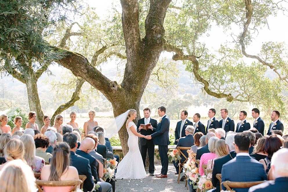 mid shot of Beltane Ranch wedding ceremony by michelle walker photography 