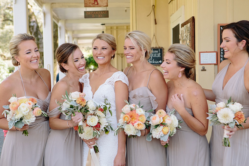 Bridesmaids and bride portrait at Beltane Ranch wedding by michelle walker photography