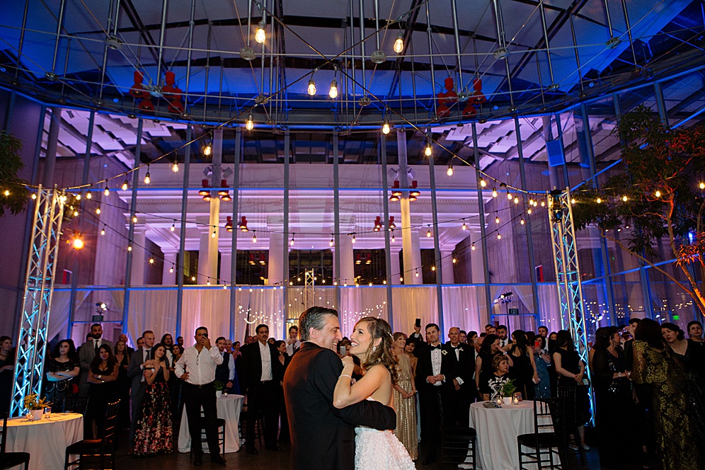 Father daughter dance at California Academy of Sciences Wedding by michelle walker photography 