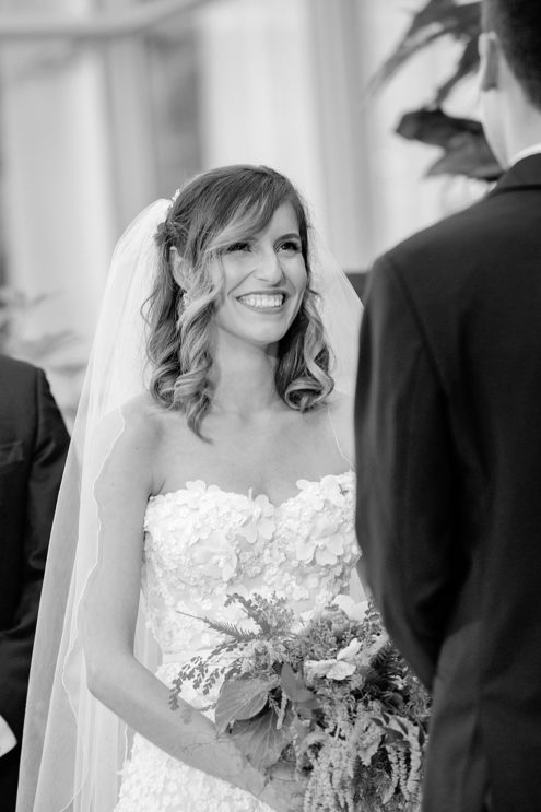 beaming bride at California Academy of Sciences Wedding by michelle walker photography