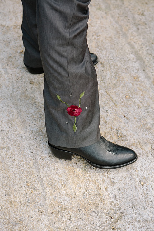 groom's cowboy boot