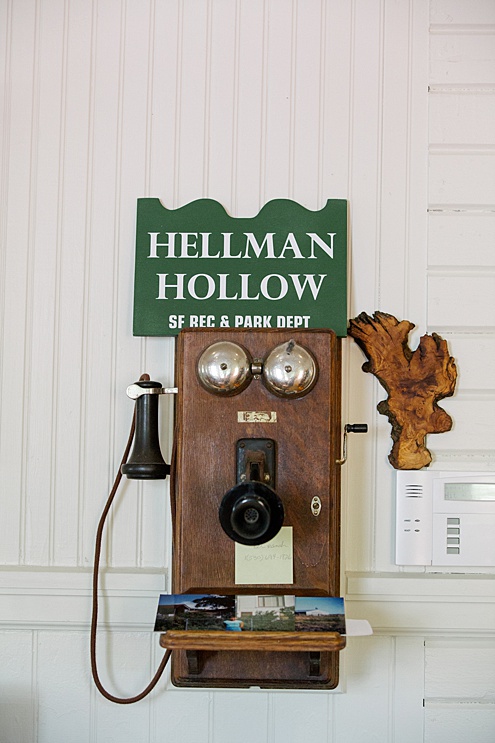 old mounted phone at Five Springs Ranch wedding