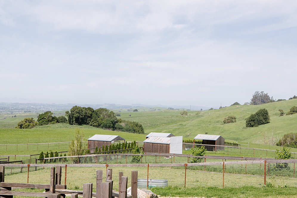 outside of this sonoma wedding with barns and landscape
