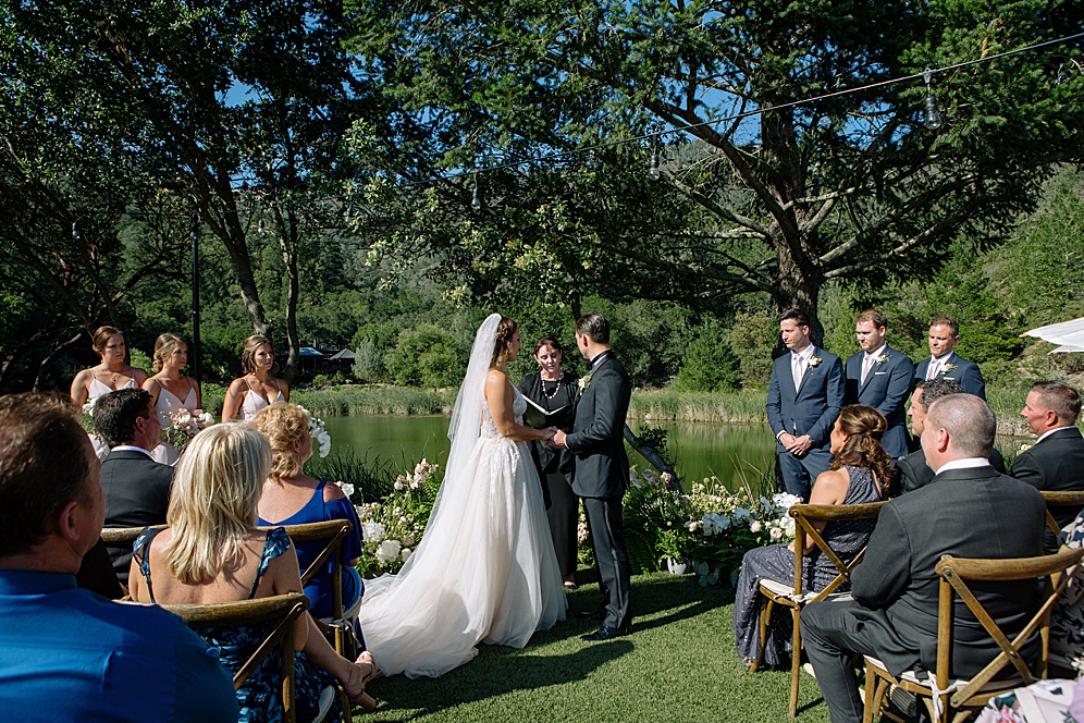 wedding ceremony at calistoga ranch wedding by michelle walker photography