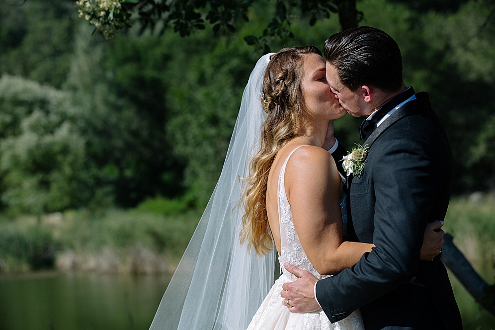 bride and groom become husband and wife at calistoga ranch wedding by michelle walker photography