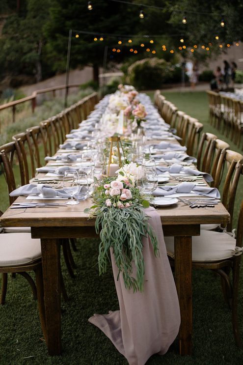 table setting at calistoga ranch wedding by michelle walker photography