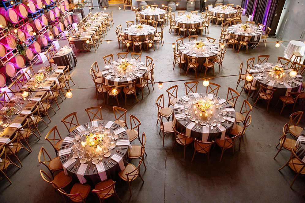 dressed tables at the winery sf wedding michelle walker photography