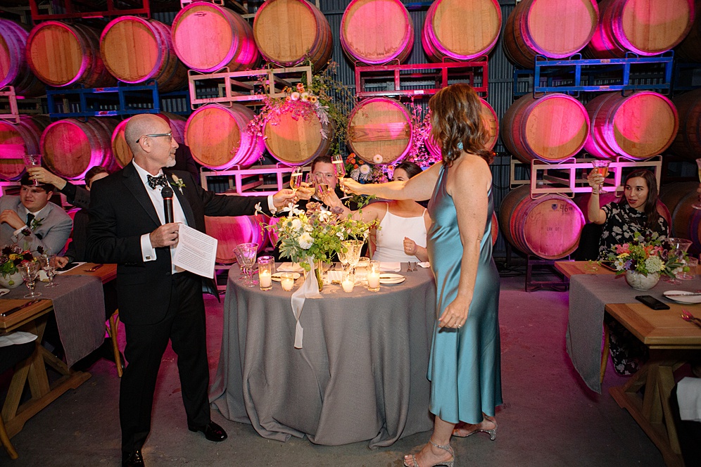 toasts at the winery sf wedding
