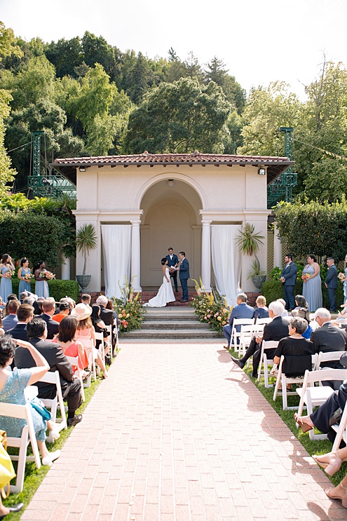 Outdoor ceremony at Villa Montalvo Wedding