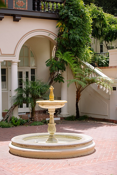 Fountain at Villa Montalvo Wedding