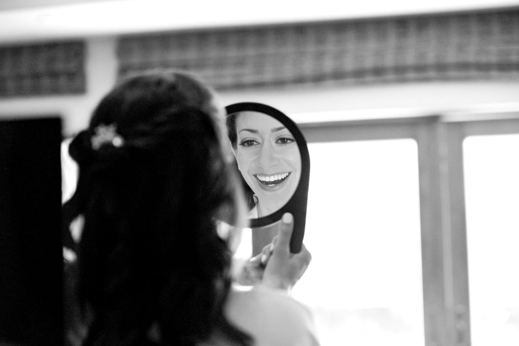 Bride getting ready for her wedding.