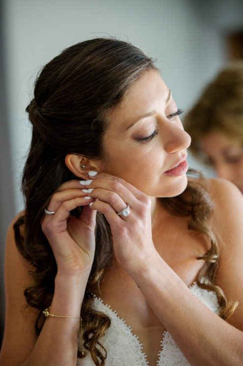 Bride getting ready for her wedding at Chalk Hill Estate.