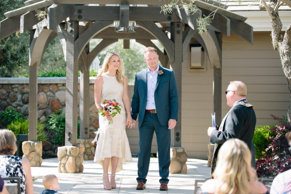 Intimate wedding ceremony at Hotel Yountville in Napa.