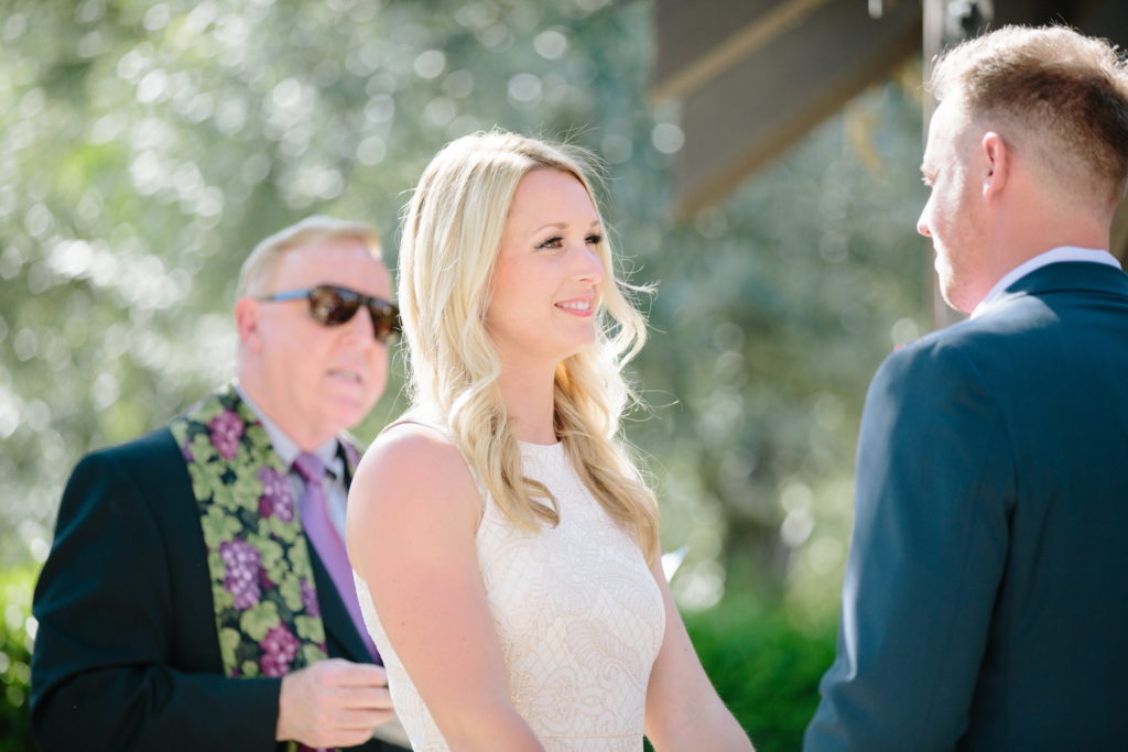 Intimate wedding ceremony at Hotel Yountville in Napa.